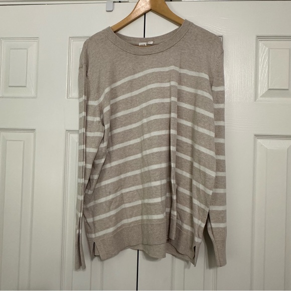 GAP Sweaters - Tan and Cream/white stripe sweater